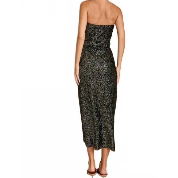 NEW DRESS FORUM midnight muse velvet strapless dress in black/gold - Picture 4 of 6